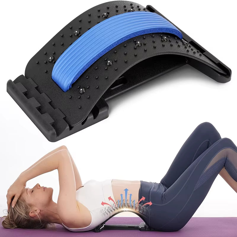 Magnetic Therapy Back Stretcher Multi-Level Adjustable Massager Waist Neck Fitness Lumbar Cervical Spine Support Pain Relief