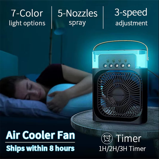 3-in-1 Portable Air Conditioner and Humidifier with LED Night Light for Home and Office Use