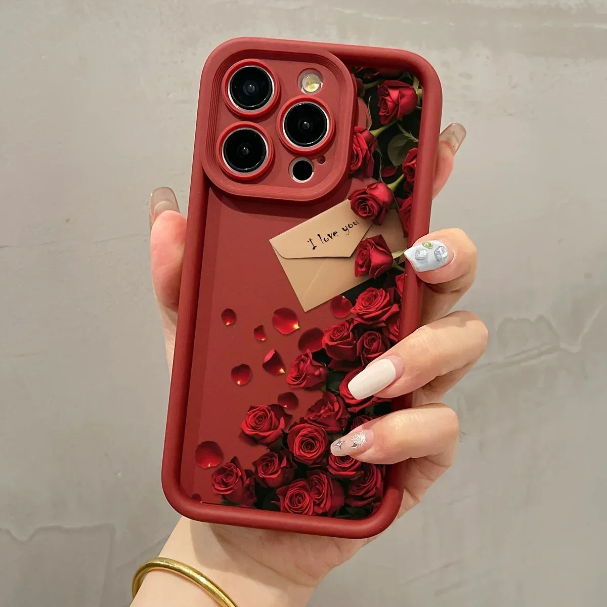 Rose Flower Love Letter Phone Case for Iphone 16 12 13 Mini 11 14 15 Pro Max Xs plus Ultra Thin Soft Silicone Matte Cover