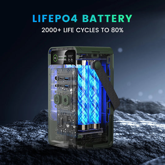 200W Portable Power Station with 60000mAh LiFePO4 Battery - 192Wh Solar Generator for Outdoor Camping