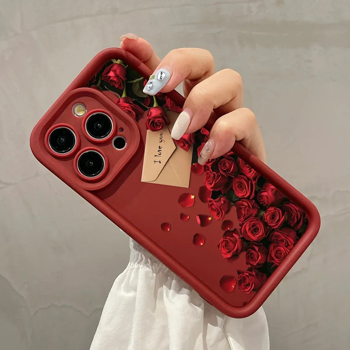 Rose Flower Love Letter Phone Case for Iphone 16 12 13 Mini 11 14 15 Pro Max Xs plus Ultra Thin Soft Silicone Matte Cover