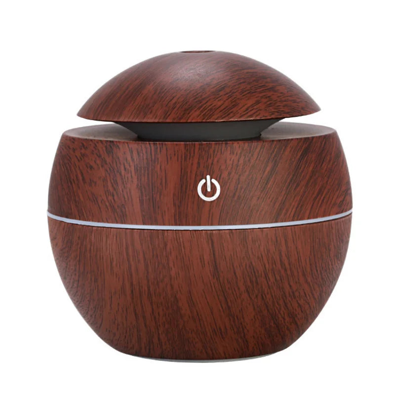 Air Humidifier Mini Home Wood Grain Mushroom Humidifier USB Ultrasonic Cold Mist Sprayer Aroma Diffuser Purifier Colorful