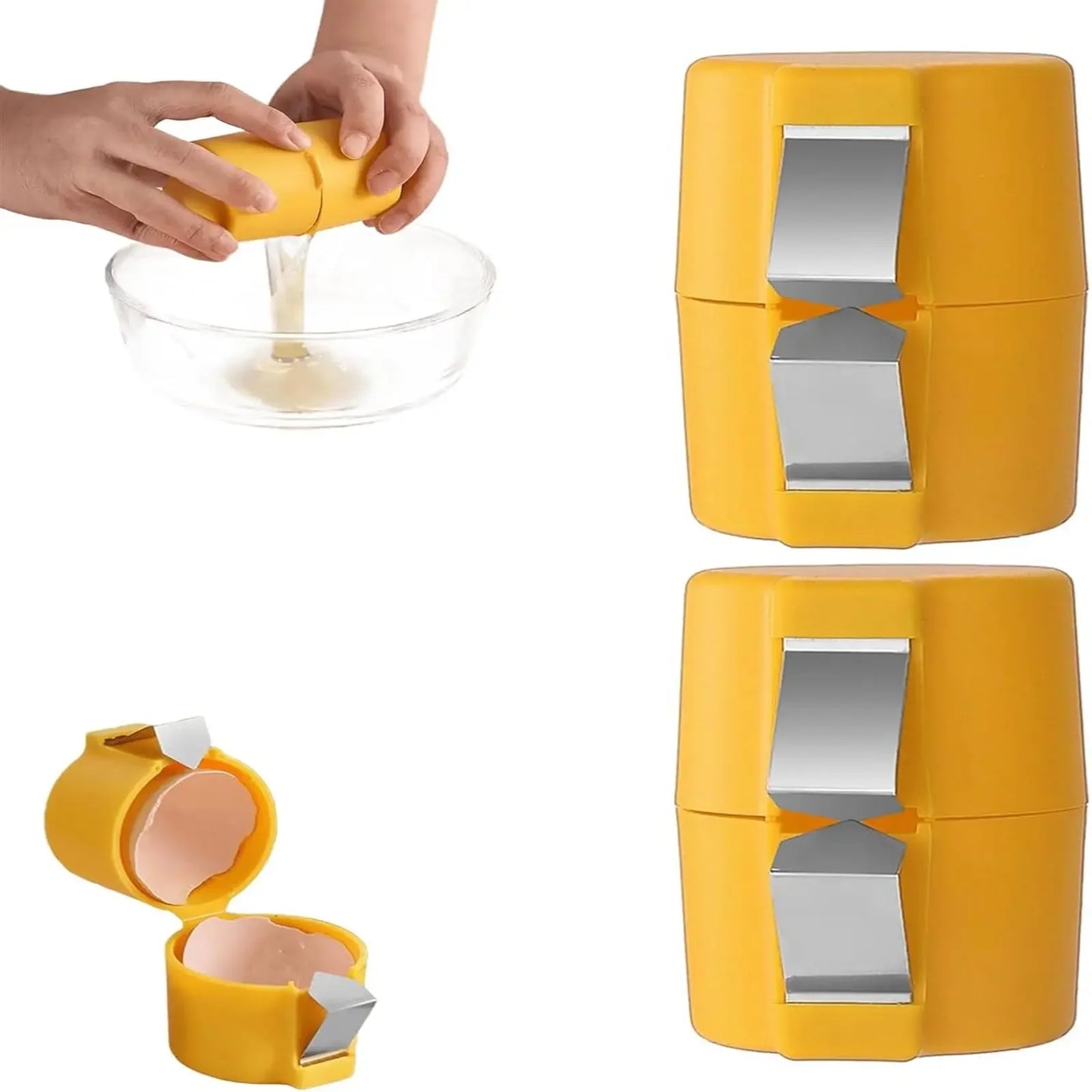 Multifunctional Handheld Eggshell Opener and Cracker Tool - Easy Open Kitchen Gadget for Raw Eggs (1 or 2 Pieces)