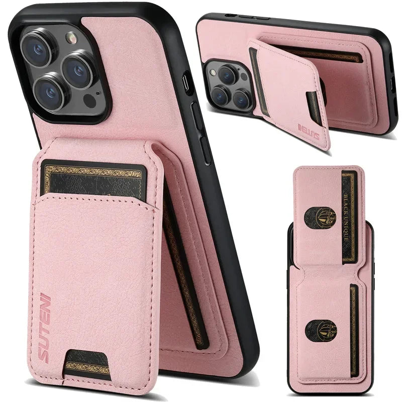 EUCAGR Premium Leather Wallet Phone Case for iPhone 16, 15, 14, 13, 12, Pro, Pro Max, Plus, with Magnetic Closure and Card Holder