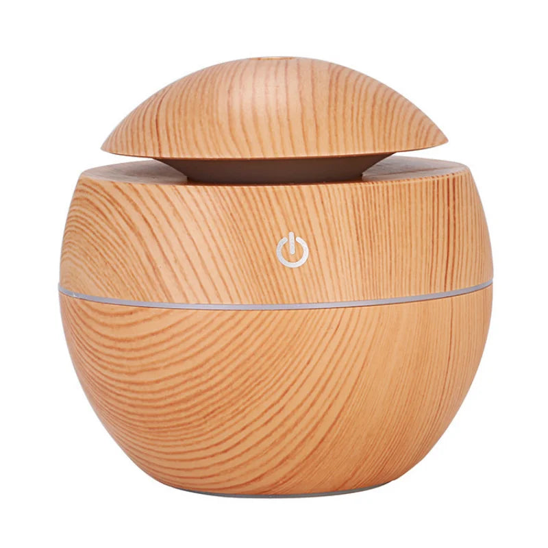 Air Humidifier Mini Home Wood Grain Mushroom Humidifier USB Ultrasonic Cold Mist Sprayer Aroma Diffuser Purifier Colorful