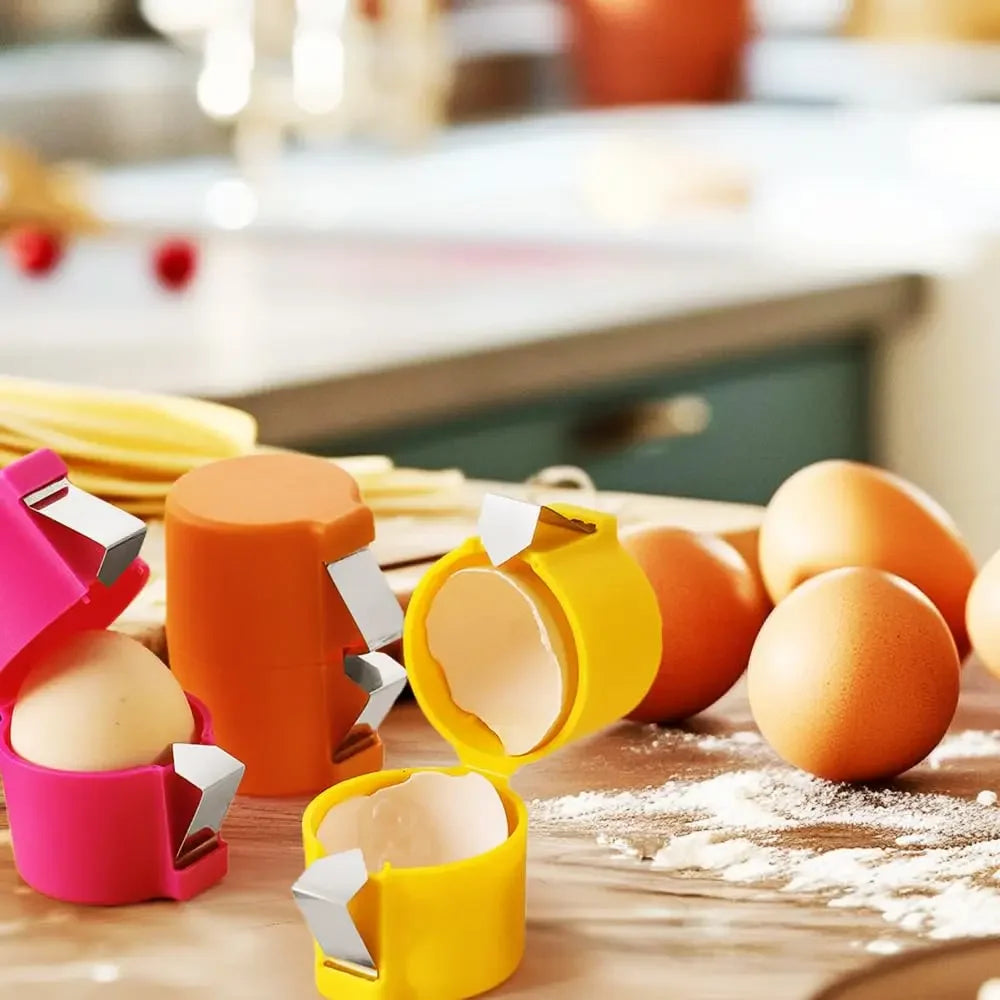 Multifunctional Handheld Eggshell Opener and Cracker Tool - Easy Open Kitchen Gadget for Raw Eggs (1 or 2 Pieces)