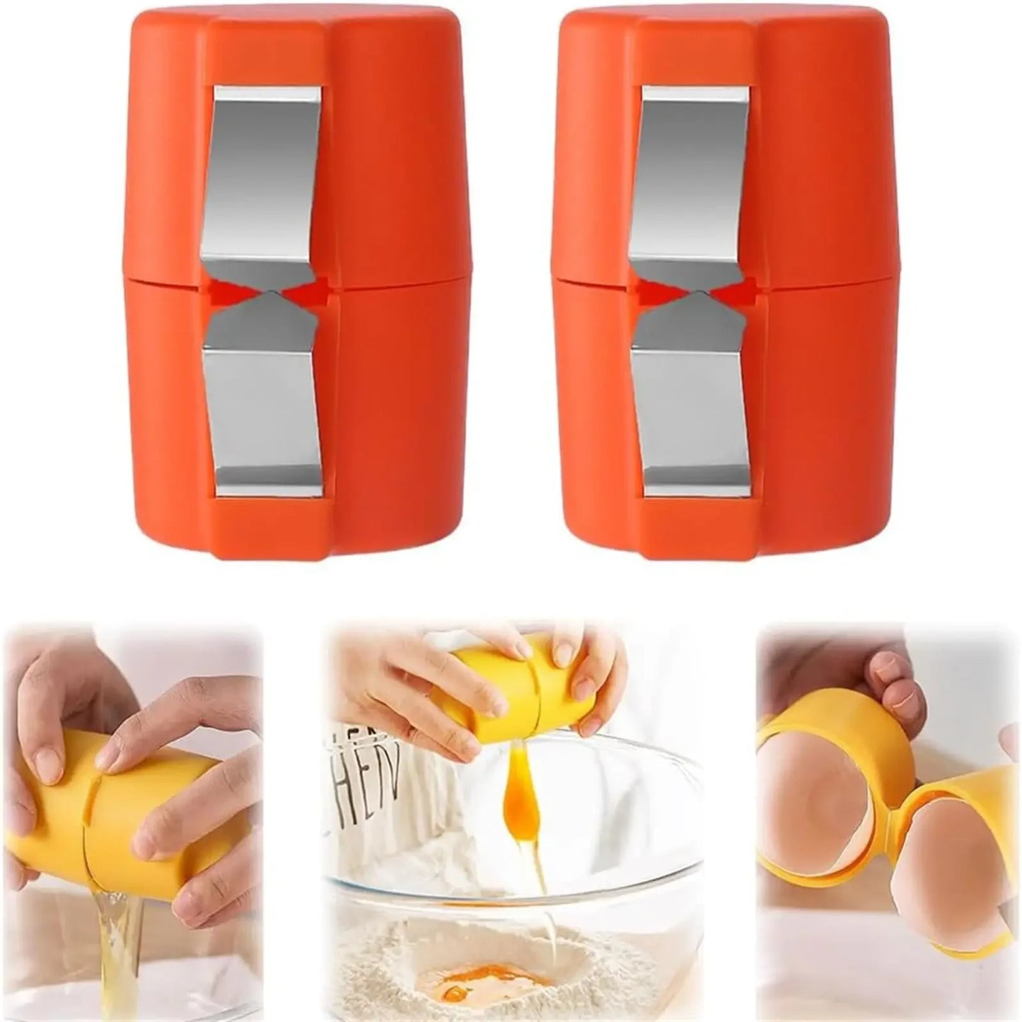 Multifunctional Handheld Eggshell Opener and Cracker Tool - Easy Open Kitchen Gadget for Raw Eggs (1 or 2 Pieces)