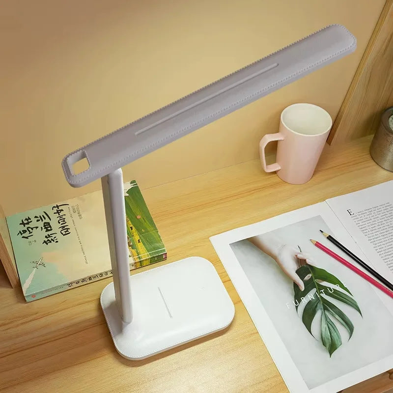 Folding Table Lamp Eye Protection Touch Dimmable LED Desk Lamp Bedroom Bedside Study Student Reading USB Plug-In Night Light