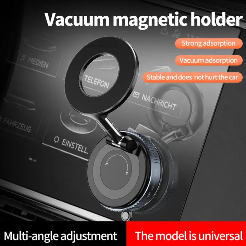 Strong Magnetic Phone Finger Ring Holder Car Mount Electric Vacuum Magnetic Holder Foldable Strong Suction Stand for Phone