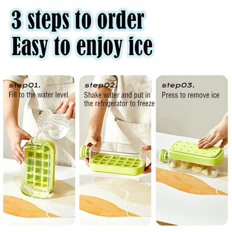2-in-1 Ice Cube Tray Food-Grade with Straw and Silicone Mould for Outdoor Beverage Cups