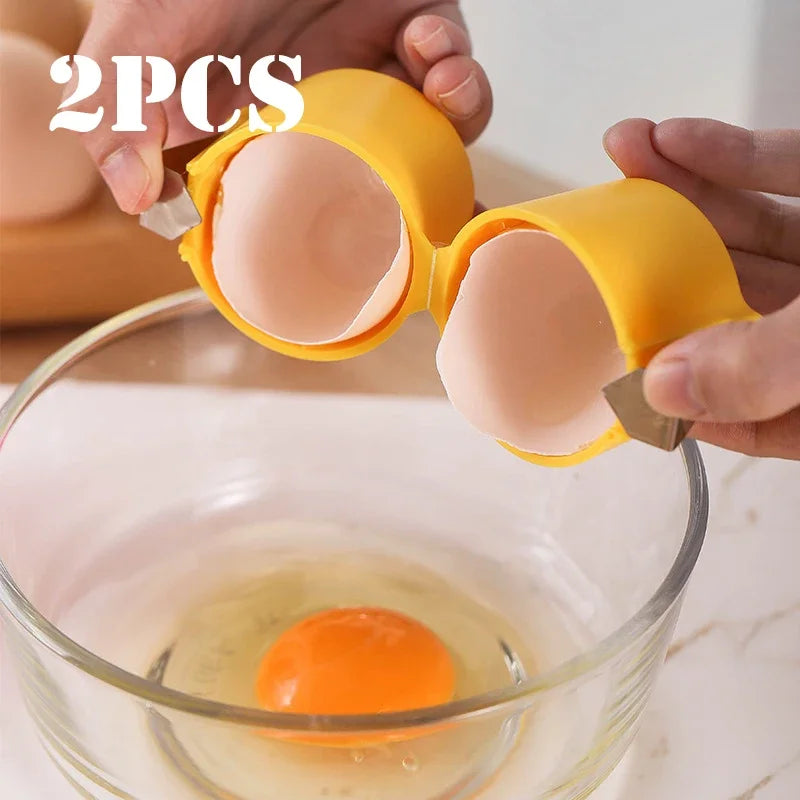 Multifunctional Handheld Eggshell Opener and Cracker Tool - Easy Open Kitchen Gadget for Raw Eggs (1 or 2 Pieces)