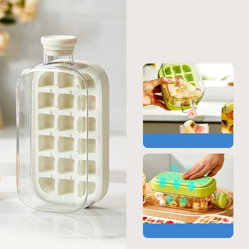 2-in-1 Ice Cube Tray Food-Grade with Straw and Silicone Mould for Outdoor Beverage Cups