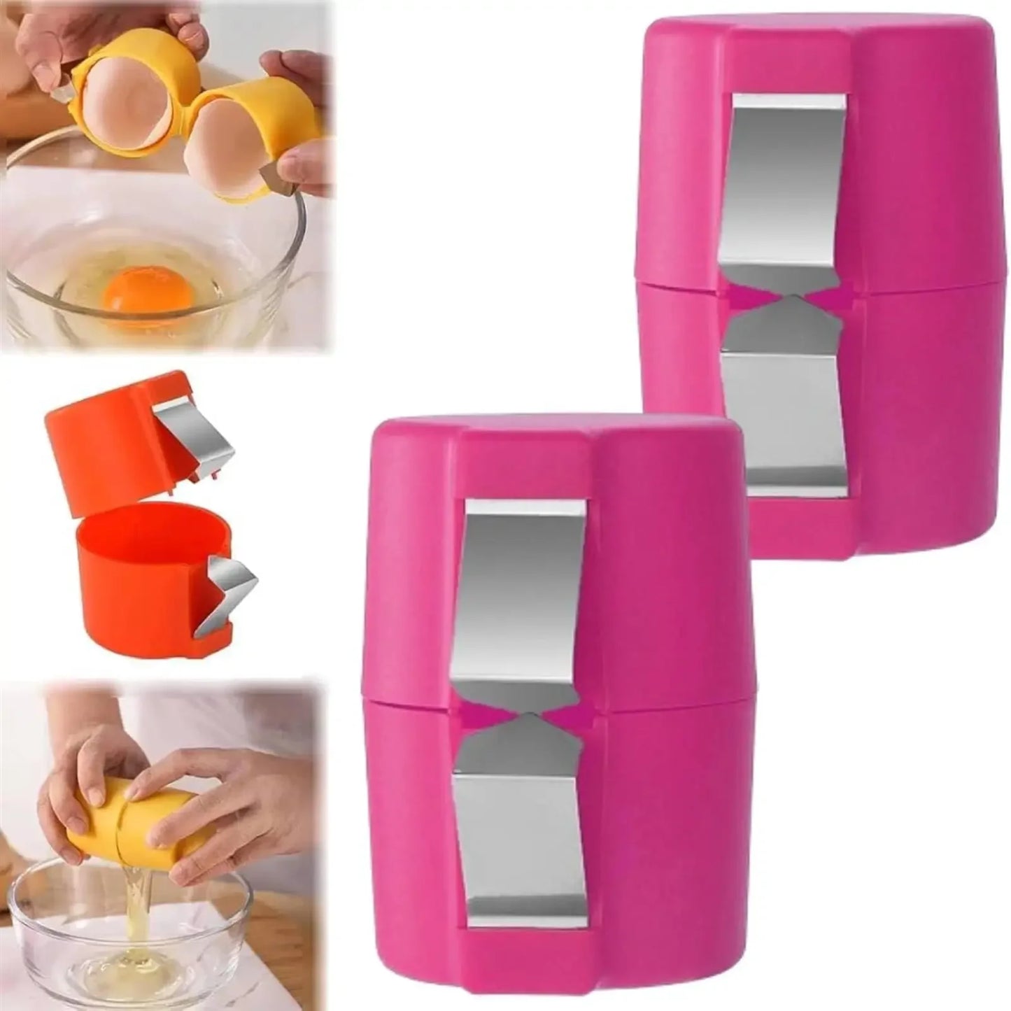 Multifunctional Handheld Eggshell Opener and Cracker Tool - Easy Open Kitchen Gadget for Raw Eggs (1 or 2 Pieces)