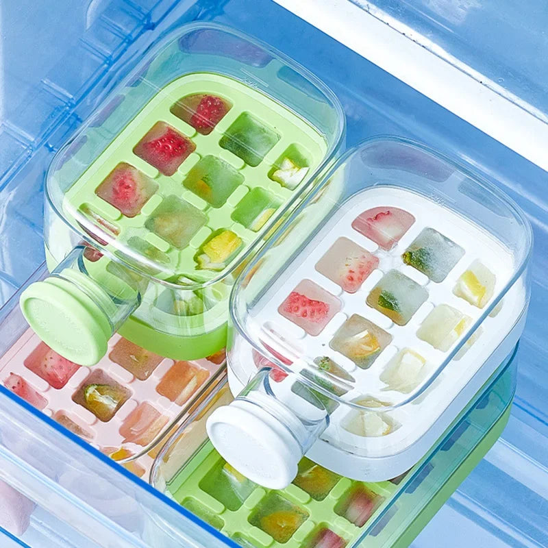 2-in-1 Ice Cube Tray Food-Grade with Straw and Silicone Mould for Outdoor Beverage Cups