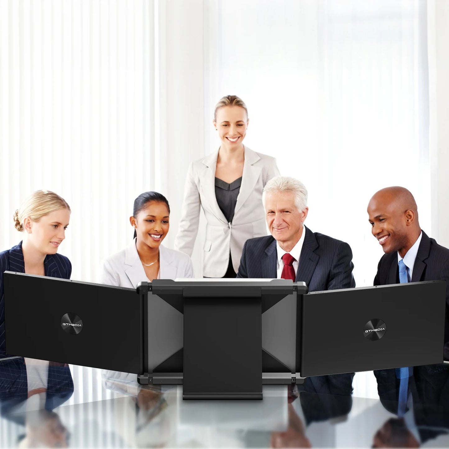Portable Monitor 1920*1080 IPS FHD Triple Dual Extender Screen Full View Fold Display