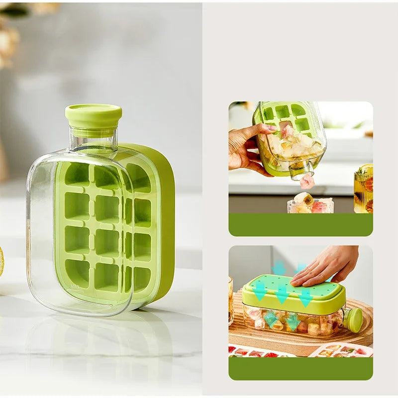 2-in-1 Ice Cube Tray Food-Grade with Straw and Silicone Mould for Outdoor Beverage Cups