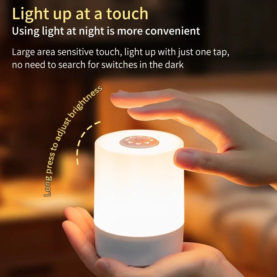 Dimmable LED Bedside Night Lamps with Touch Control and Charging Function for Bedroom Decor