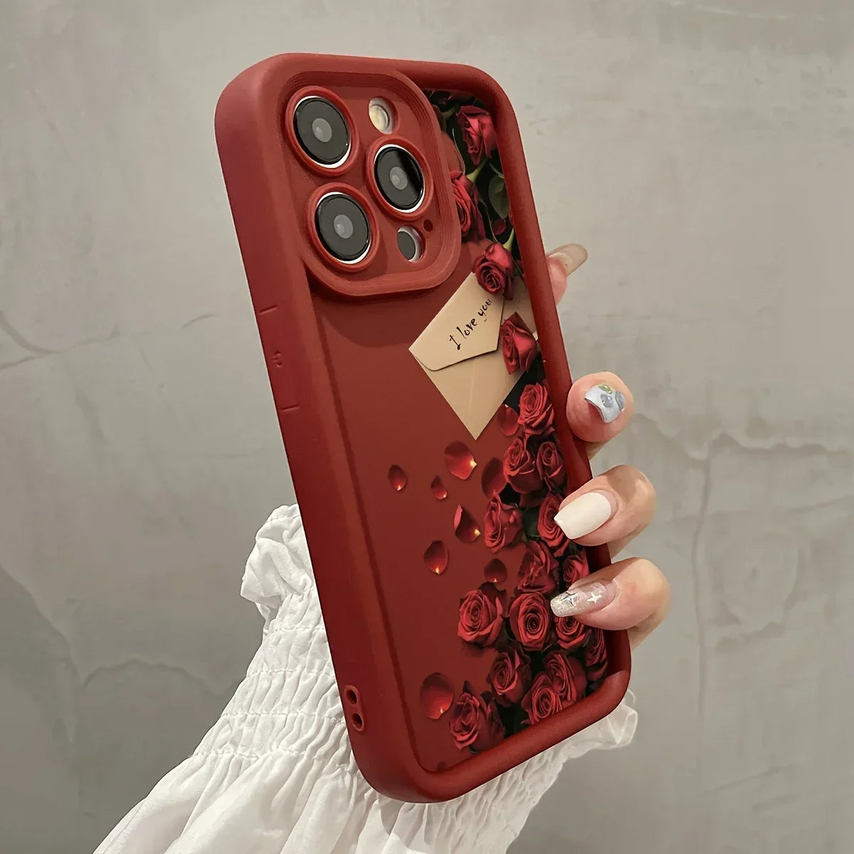 Rose Flower Love Letter Phone Case for Iphone 16 12 13 Mini 11 14 15 Pro Max Xs plus Ultra Thin Soft Silicone Matte Cover