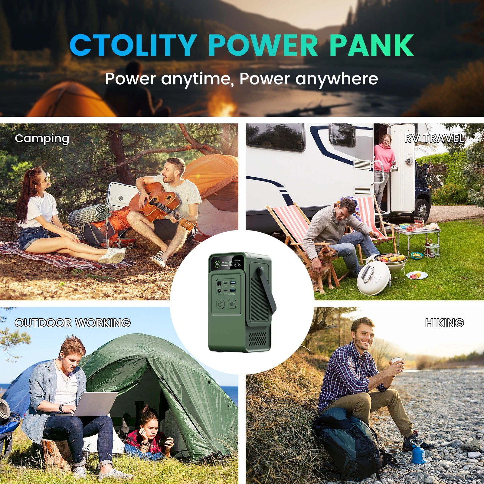 200W Portable Power Station with 60000mAh LiFePO4 Battery - 192Wh Solar Generator for Outdoor Camping