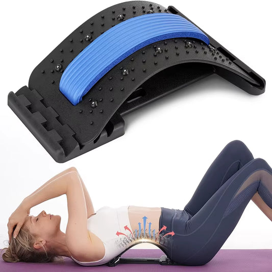 Magnetic Therapy Back Stretcher Multi-Level Adjustable Massager Waist Neck Fitness Lumbar Cervical Spine Support Pain Relief
