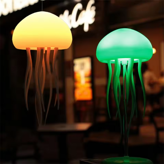 Cartoon Dancing Jellyfish Night Light RGB Gradient Cute Jellyfish Bedside Lamp Voice Control Type-C Charging LED Night Lamp