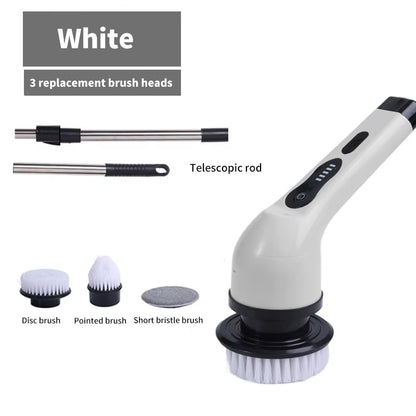 Multifunctional 9-in-1 Wireless Electric Cleaning Brush for Household Kitchen and Bathroom with USB Rechargeable Handheld Rotating Design