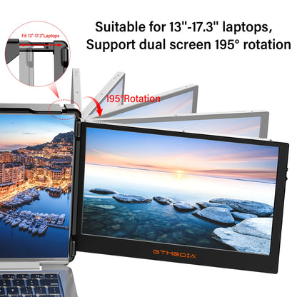 Portable Monitor 1920*1080 IPS FHD Triple Dual Extender Screen Full View Fold Display