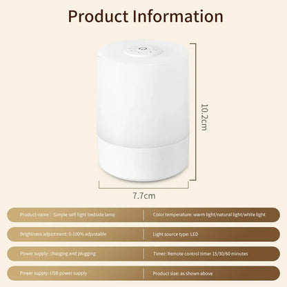 Dimmable LED Bedside Night Lamps with Touch Control and Charging Function for Bedroom Decor