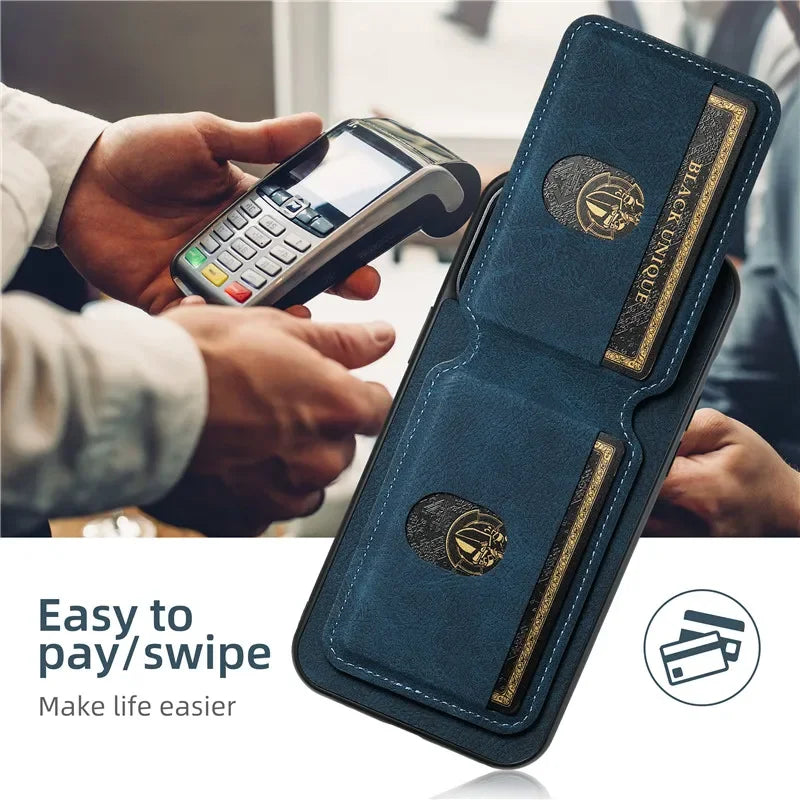 EUCAGR Premium Leather Wallet Phone Case for iPhone 16, 15, 14, 13, 12, Pro, Pro Max, Plus, with Magnetic Closure and Card Holder