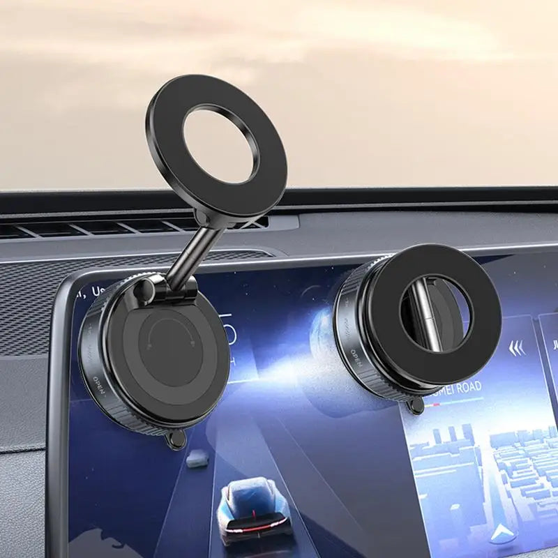 Strong Magnetic Phone Finger Ring Holder Car Mount Electric Vacuum Magnetic Holder Foldable Strong Suction Stand for Phone