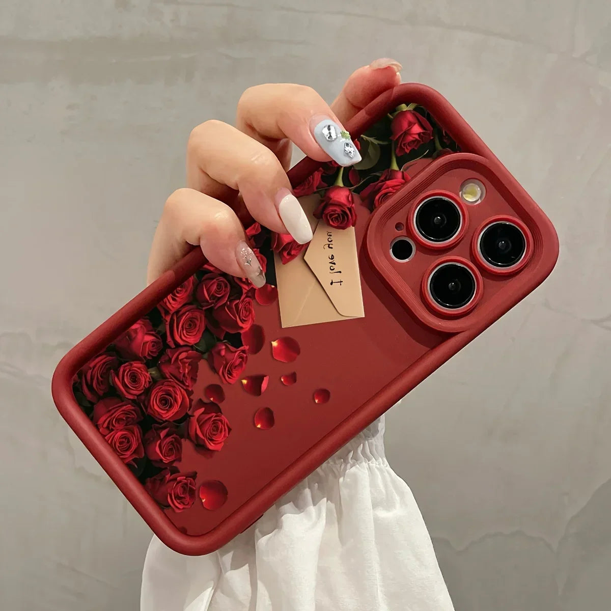 Rose Flower Love Letter Phone Case for Iphone 16 12 13 Mini 11 14 15 Pro Max Xs plus Ultra Thin Soft Silicone Matte Cover