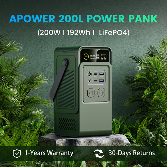 200W Portable Power Station with 60000mAh LiFePO4 Battery - 192Wh Solar Generator for Outdoor Camping