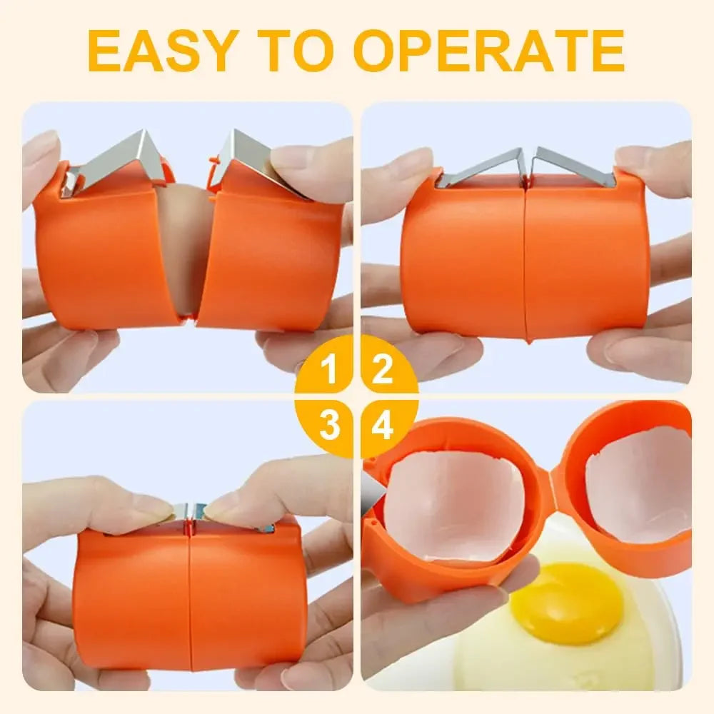 Multifunctional Handheld Eggshell Opener and Cracker Tool - Easy Open Kitchen Gadget for Raw Eggs (1 or 2 Pieces)