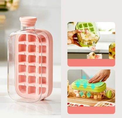 2-in-1 Ice Cube Tray Food-Grade with Straw and Silicone Mould for Outdoor Beverage Cups